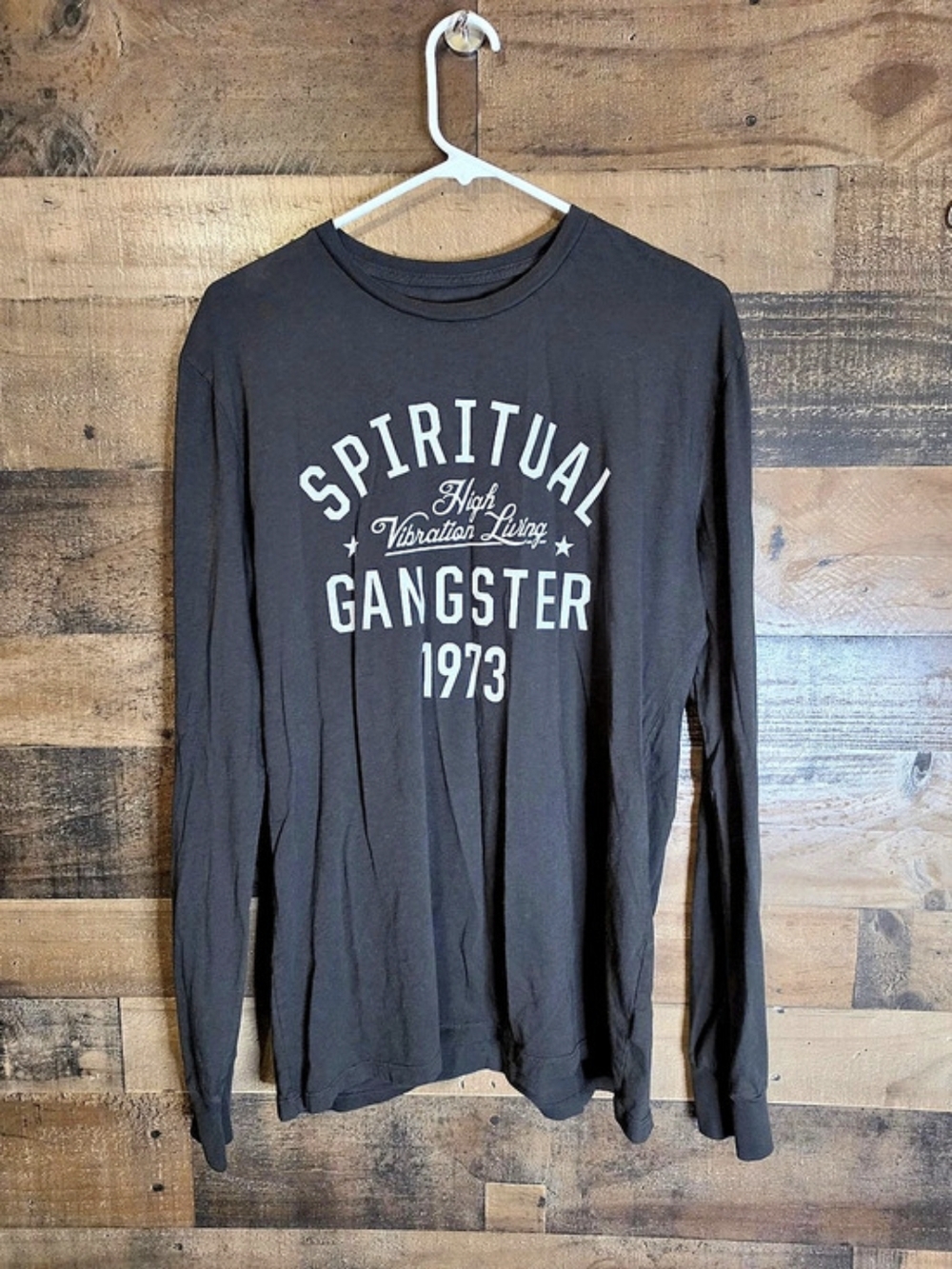 Spiritual Gangster Long Sleeve Graphic Tee in Black Size Large